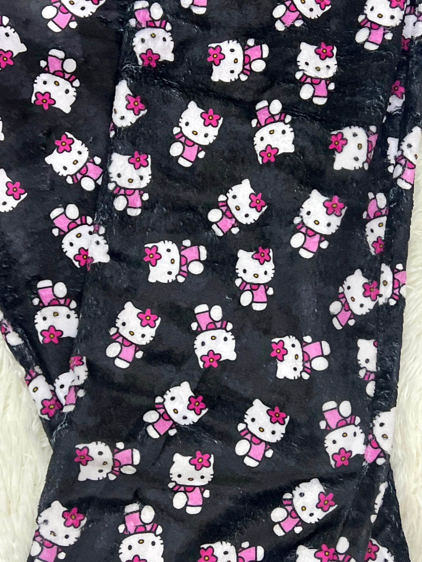Hello kitty negro Dúo de pijama afelpada