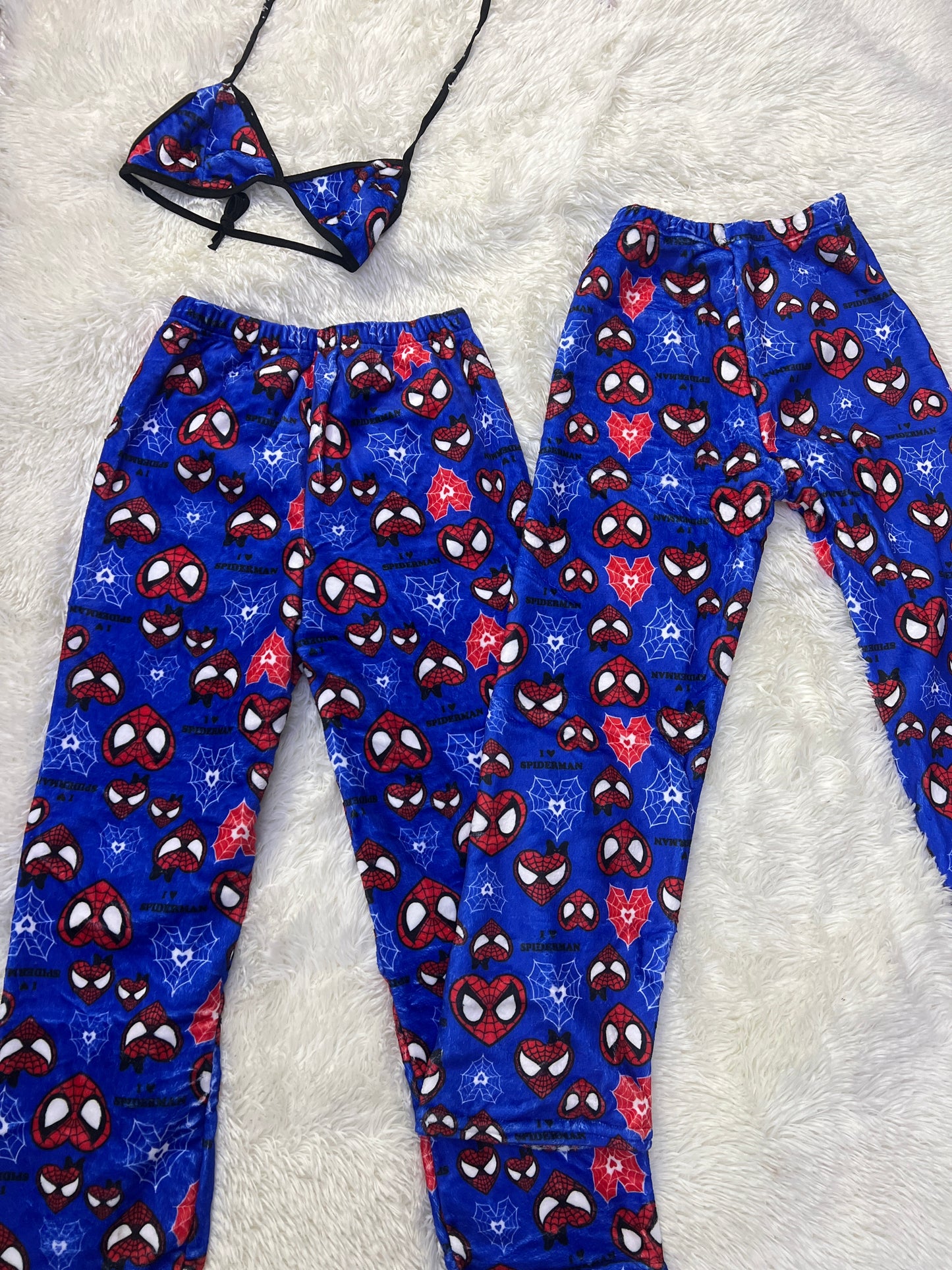 Spiderman corazon azul pijama afelpado duo