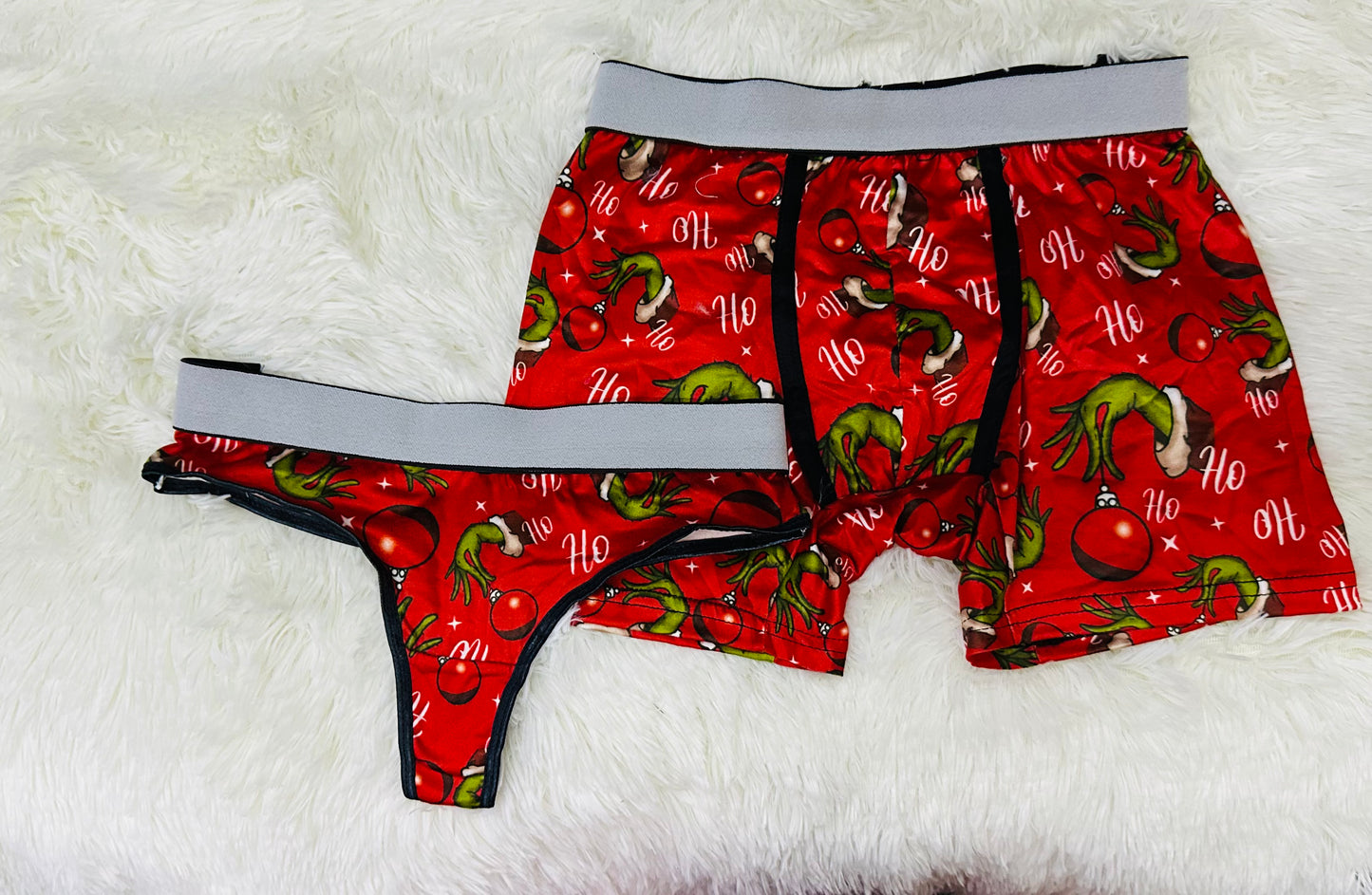 Grinch matching couples underwear