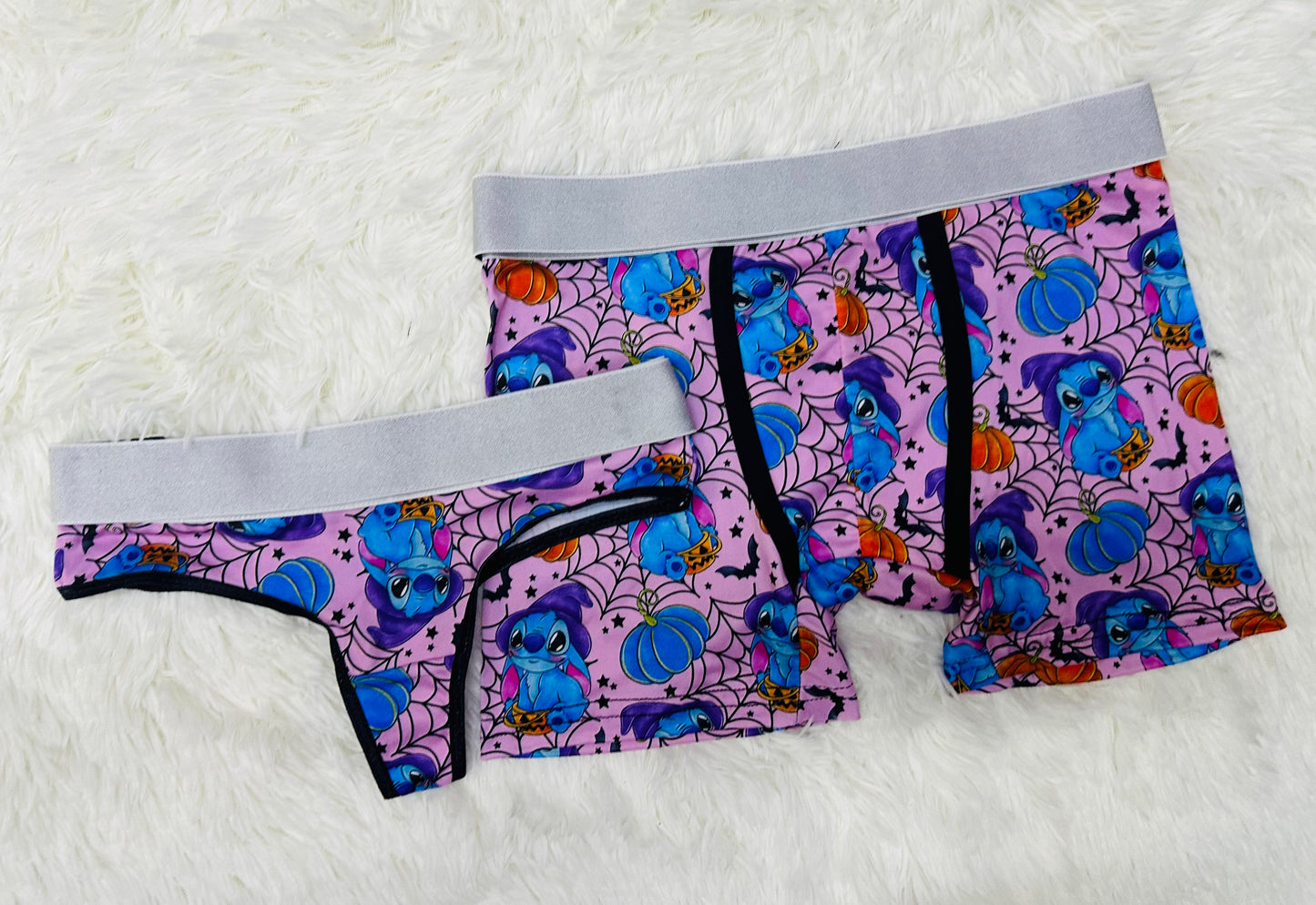 Stitch morado matching couples underwear hallowen