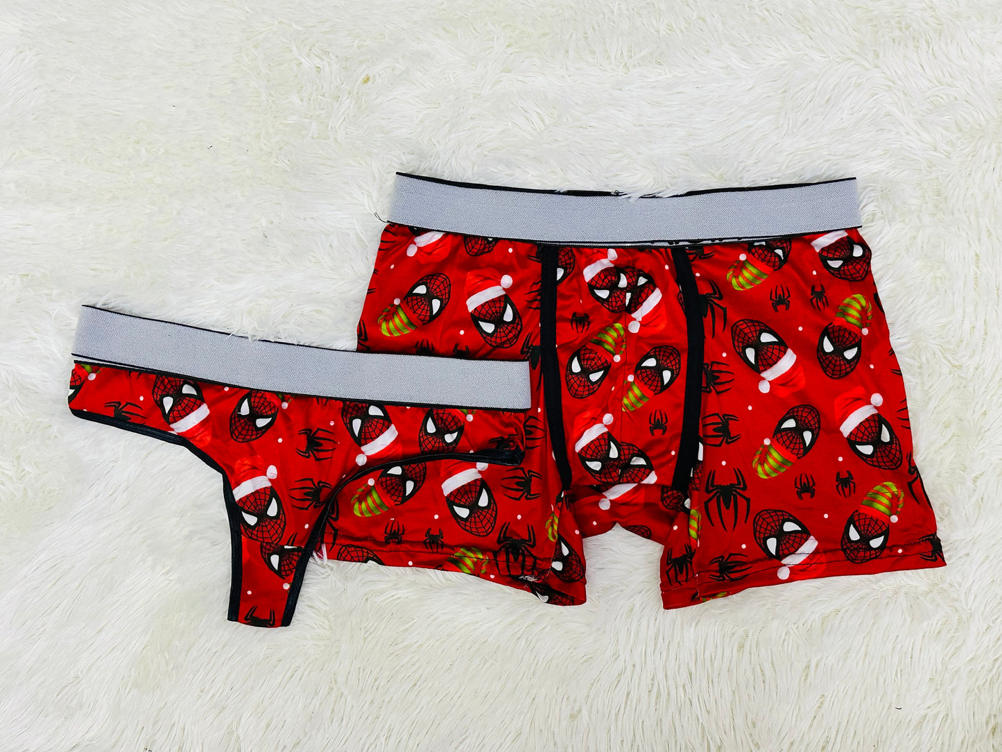 Spiderman red matching couples underwear