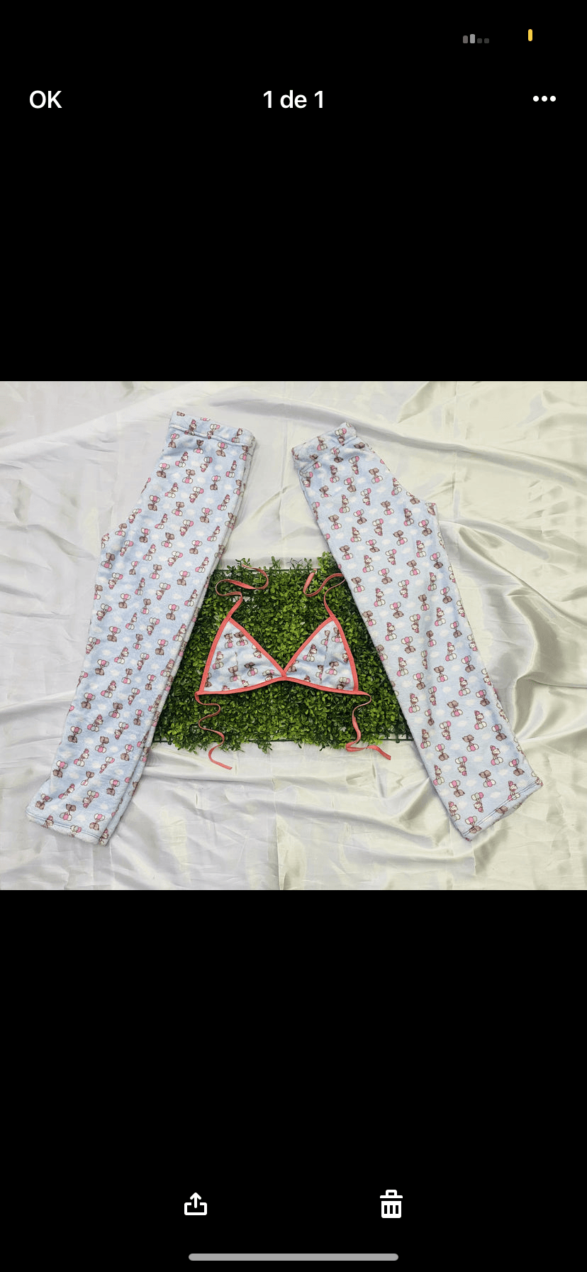 plush pajama duo kitty balloons blue background - Fun underwear