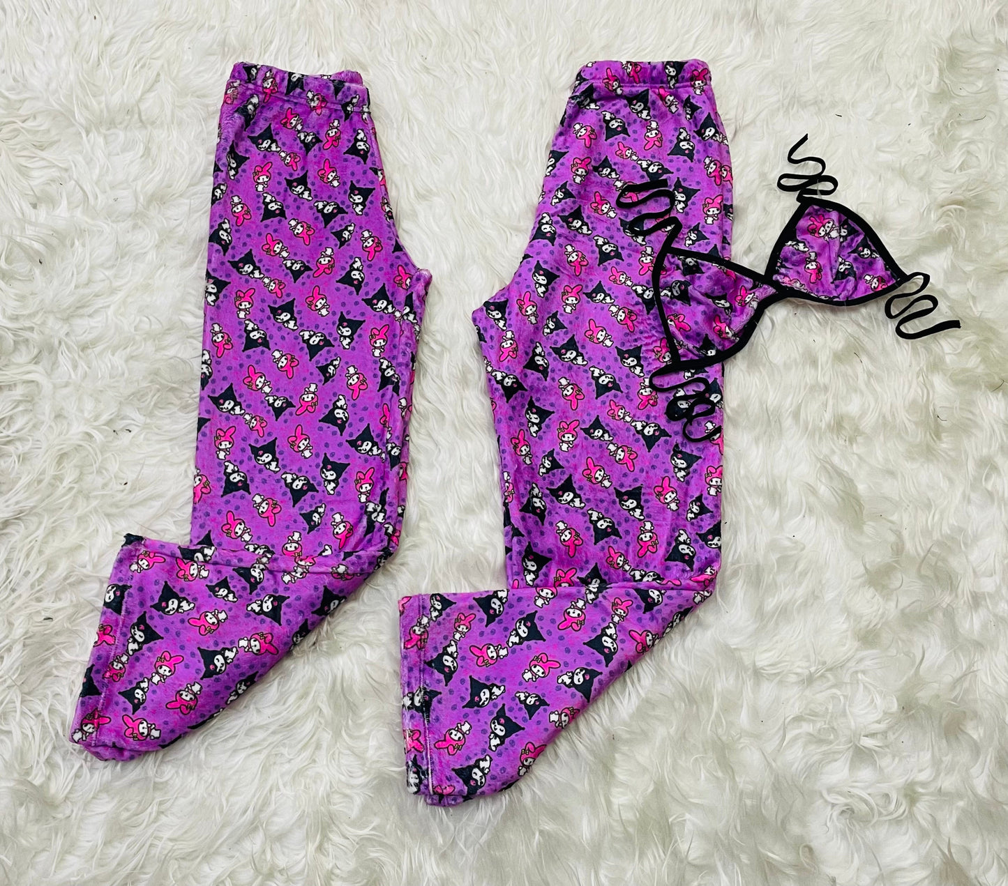 Kuromi purple plush pijama duo