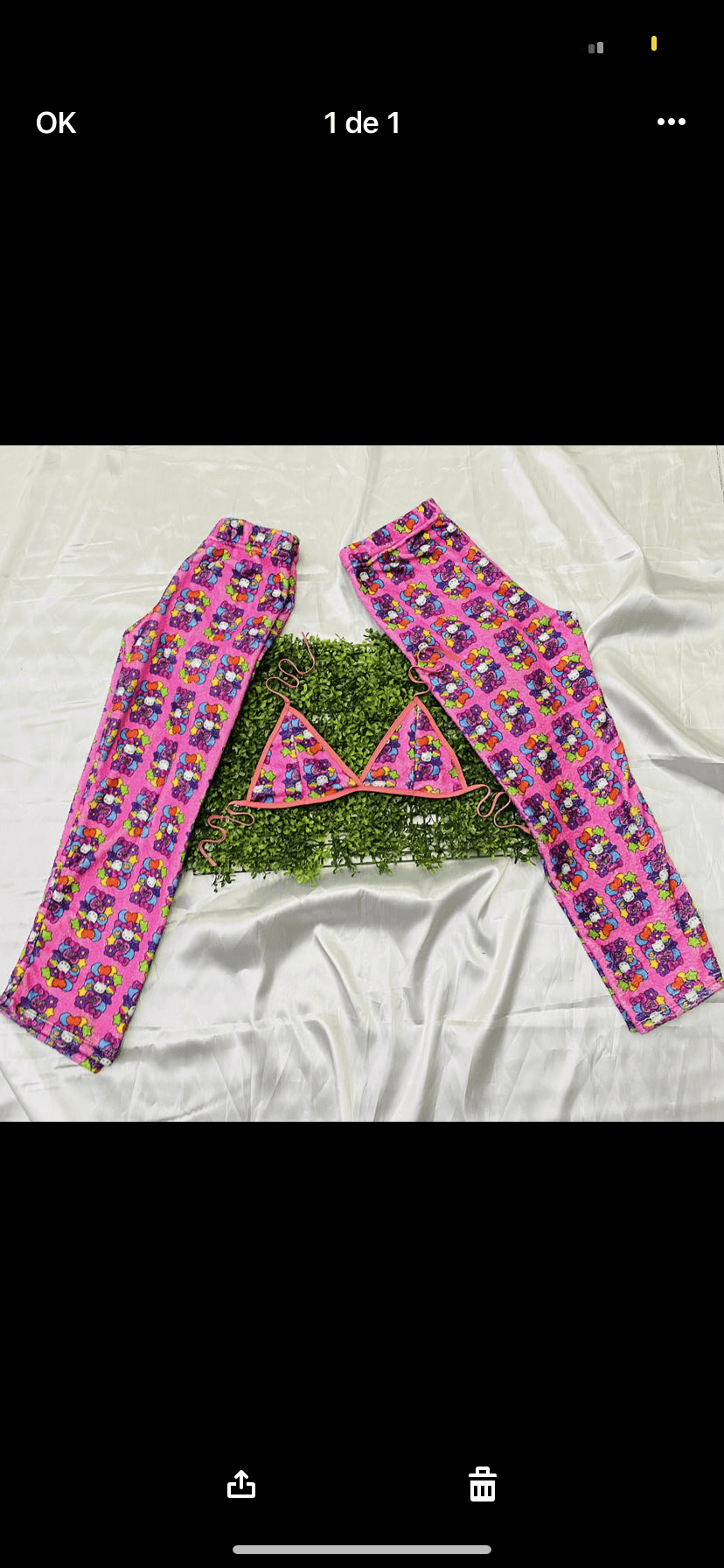 plush pajama duo kitty balloons - Fun underwear