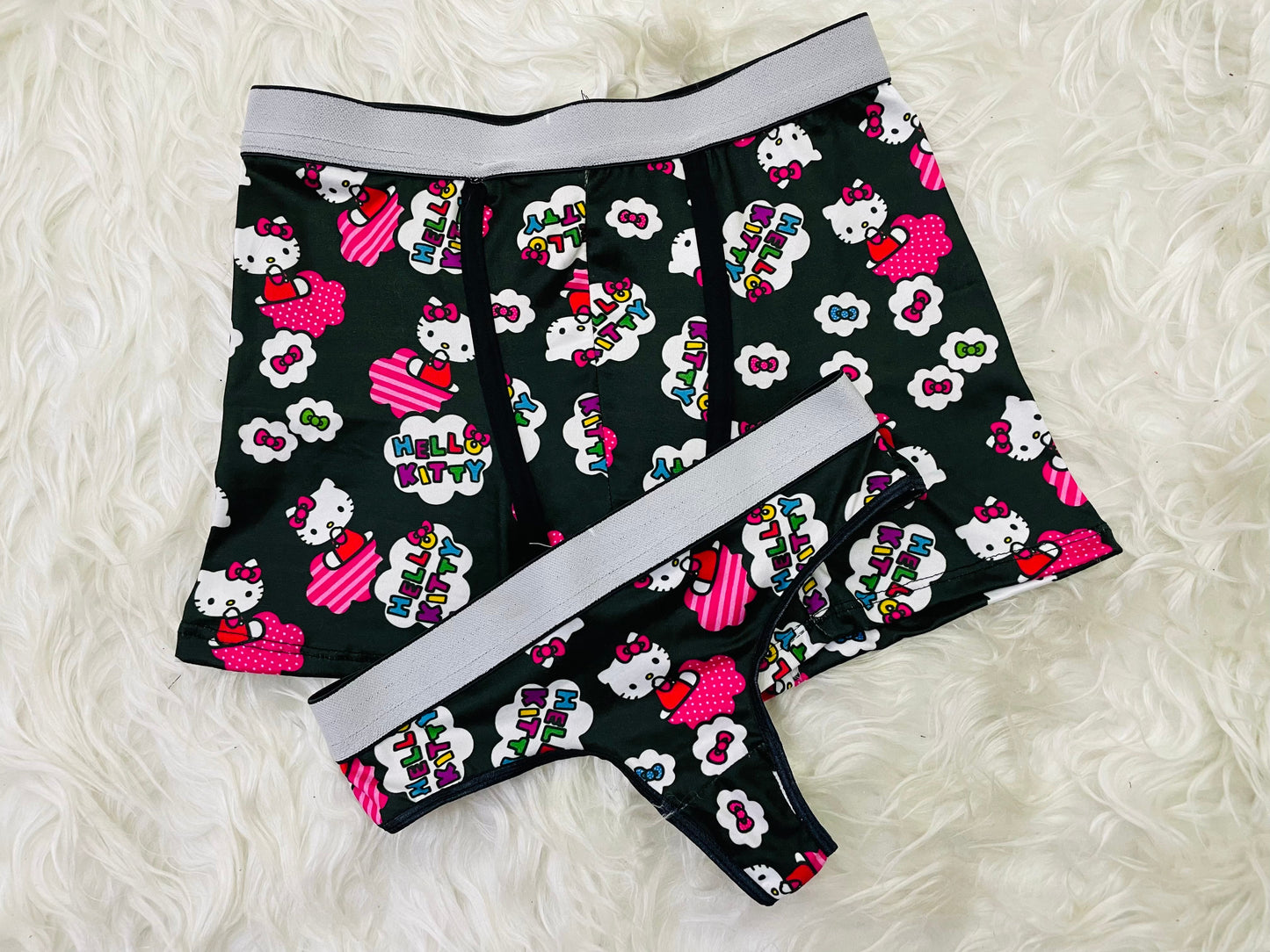 Hello kitty black matching couples underwear