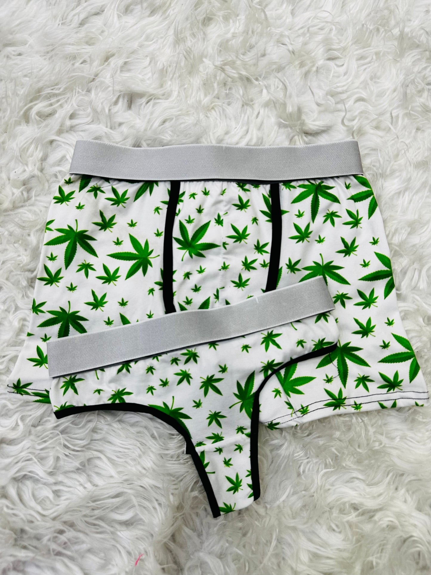 Plant white matching couples underwear
