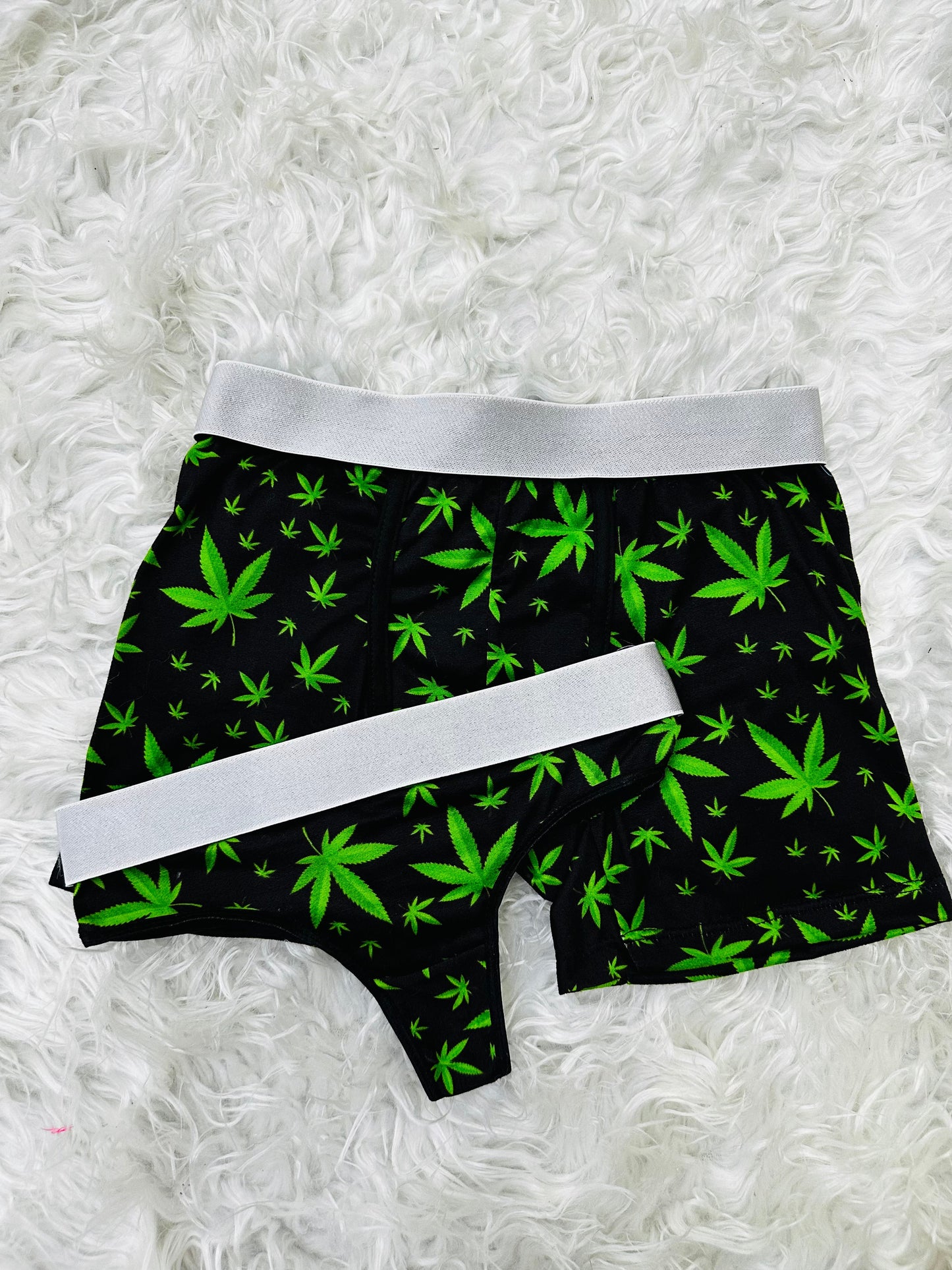Plant green matching couples underwear