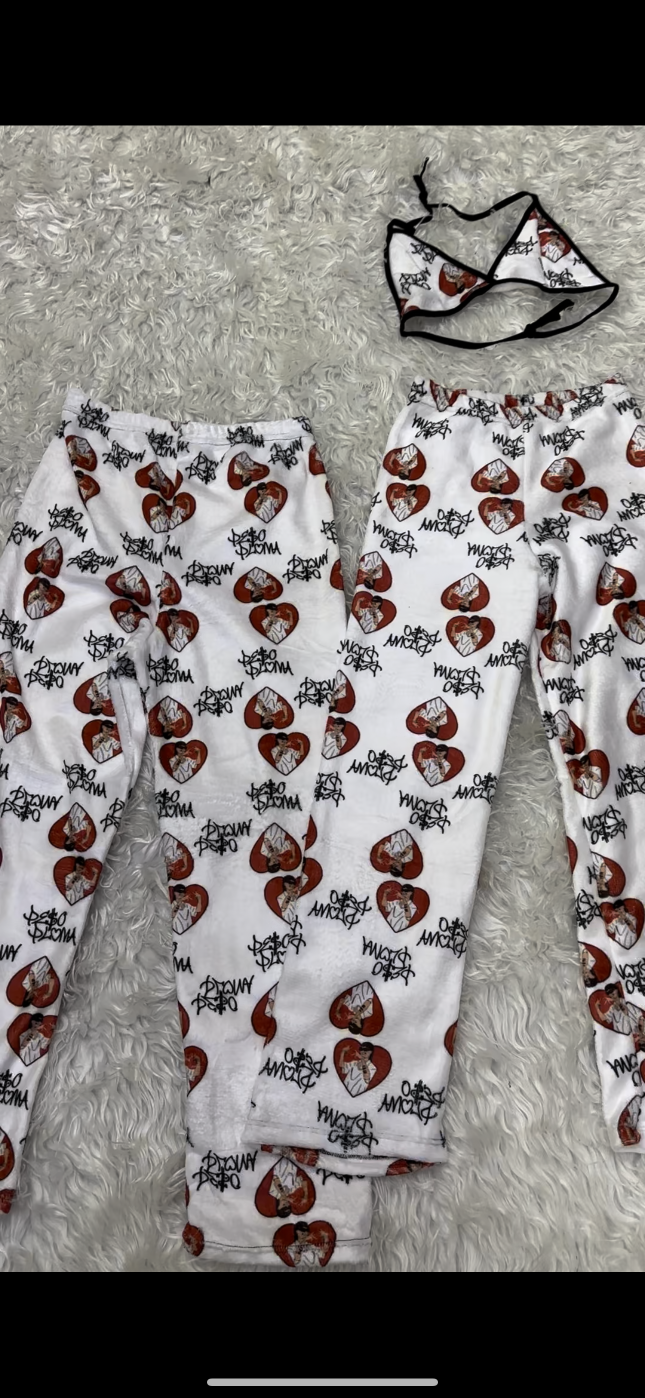 Duo de pijama afelpada peso pluma blanco