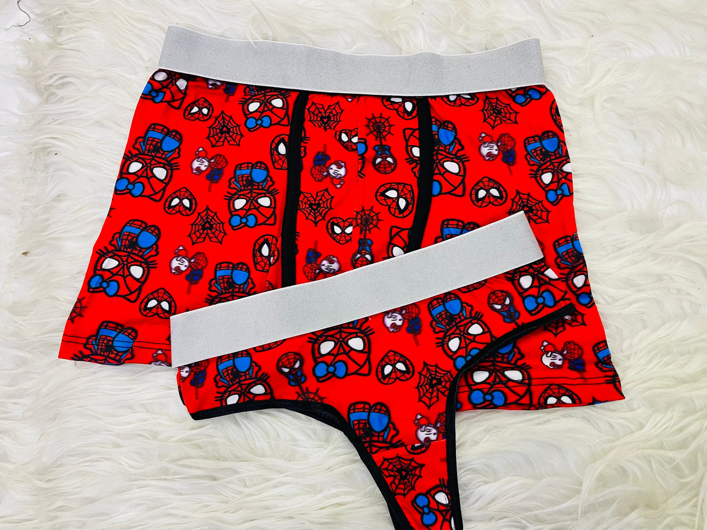 Kitty spider man matching couples underwear